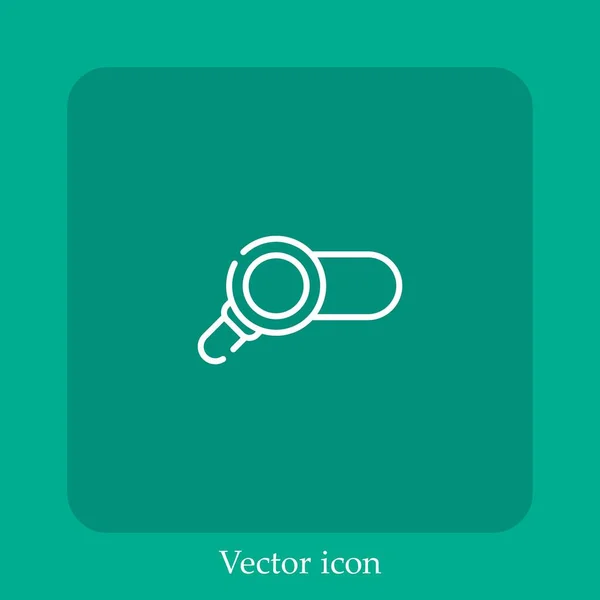 Icône Vectorielle Recherche Icône Linéaire Ligne Avec Trait Modifiable — Image vectorielle