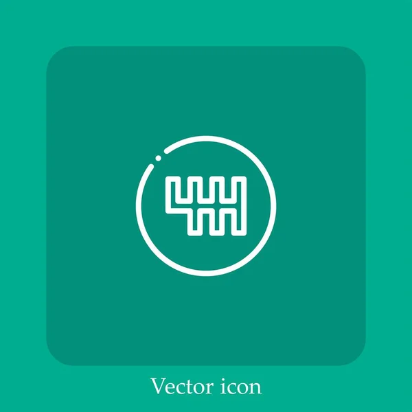 Ícone Vetor Mudança Engrenagem Linear Icon Line Com Curso Editável — Vetor de Stock