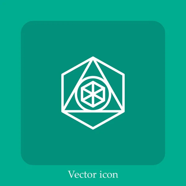 Ícone Vetorial Geometria Linear Icon Line Com Curso Editável — Vetor de Stock