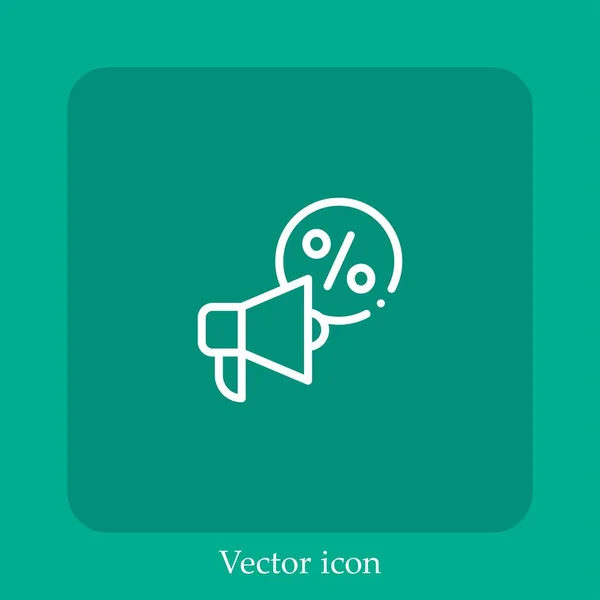 Ícone Vetor Promoção Linear Icon Line Com Curso Editável — Vetor de Stock