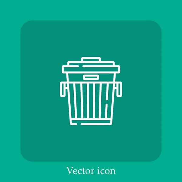 Papierkorb Vektorsymbol Lineare Icon Line Mit Editierbarem Strich — Stockvektor