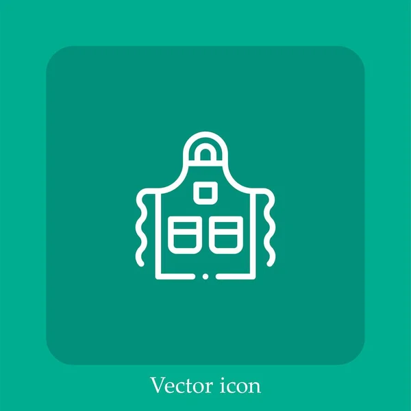 Delantal Icono Vector Icon Line Lineal Con Carrera Editable — Vector de stock