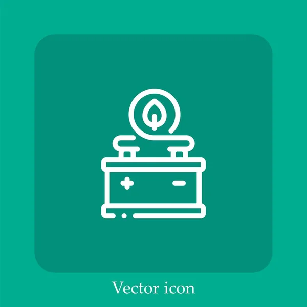 Akkumulator Vektor Symbol Lineare Icon Line Mit Editierbarem Strich — Stockvektor