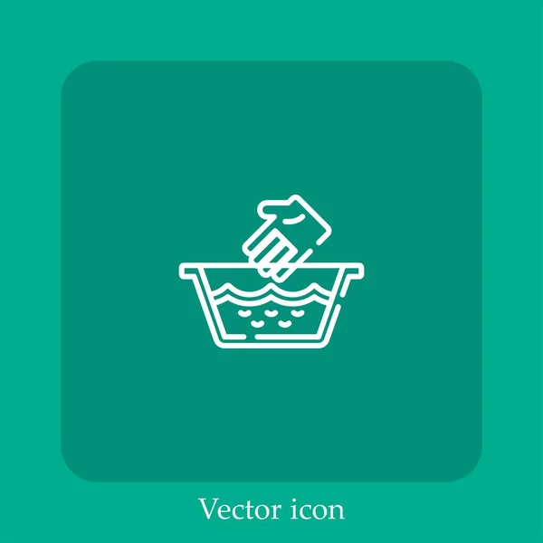 Icono Vector Lavado Mano Icon Line Lineal Con Carrera Editable — Archivo Imágenes Vectoriales