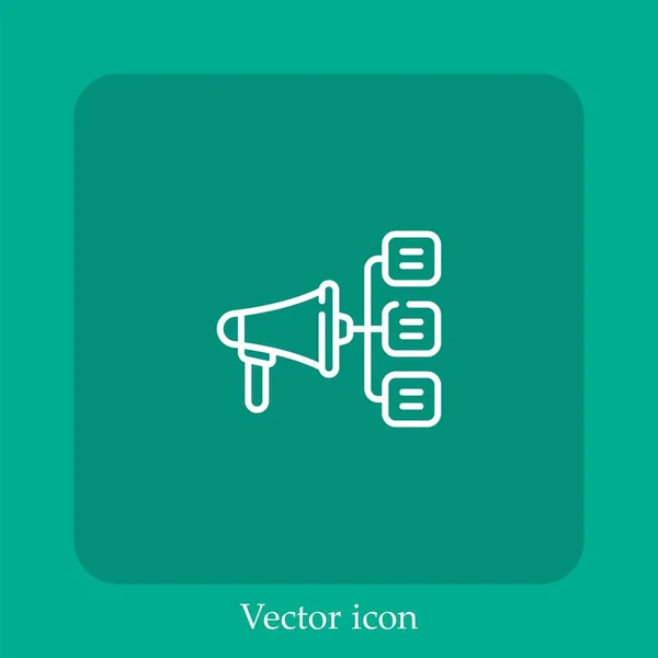 Icône Vectorielle Haut Parleur Icône Linéaire Ligne Avec Course Modifiable — Image vectorielle