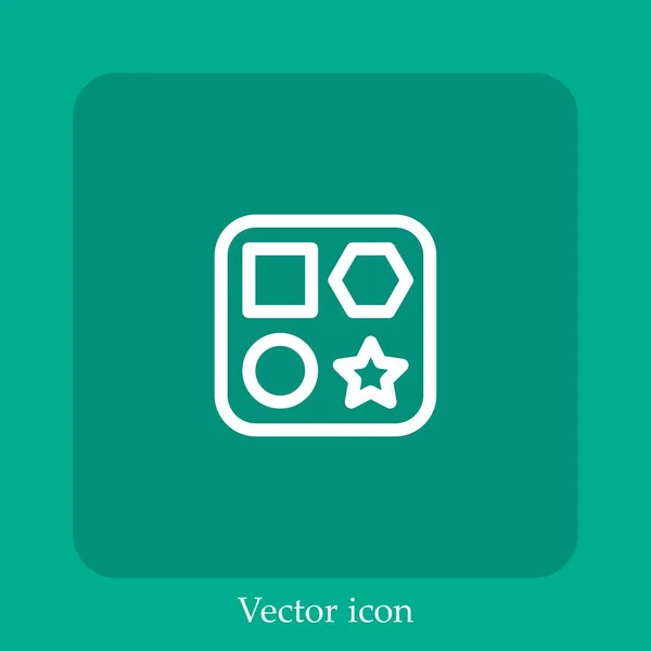 Formas Icono Vectorial Icon Line Lineal Con Carrera Editable — Vector de stock
