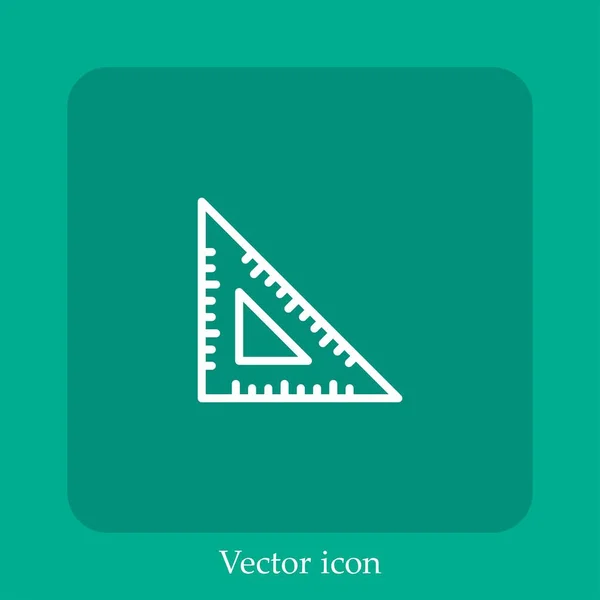 Icône Vectorielle Carrée Icône Linéaire Ligne Avec Trait Modifiable — Image vectorielle