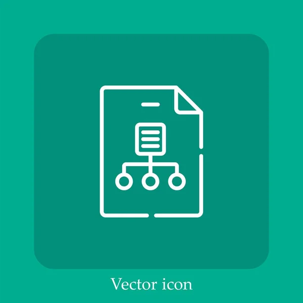 Icône Vectorielle Flux Travail Icône Linéaire Ligne Avec Course Modifiable — Image vectorielle
