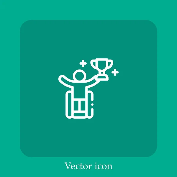 Icono Vector Deshabilitado Icon Line Lineal Con Carrera Editable — Vector de stock