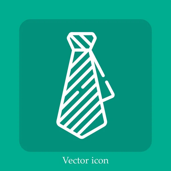 Tie Vector Icono Icon Line Lineal Con Carrera Editable — Vector de stock