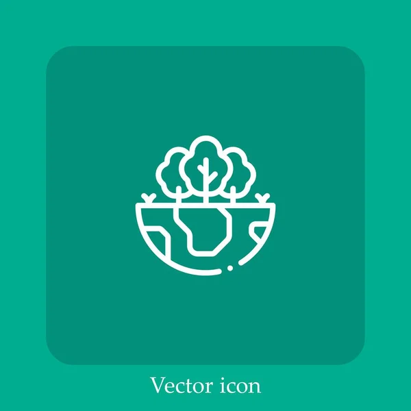 Arbre Icône Vectorielle Icône Linéaire Ligne Avec Trait Modifiable — Image vectorielle