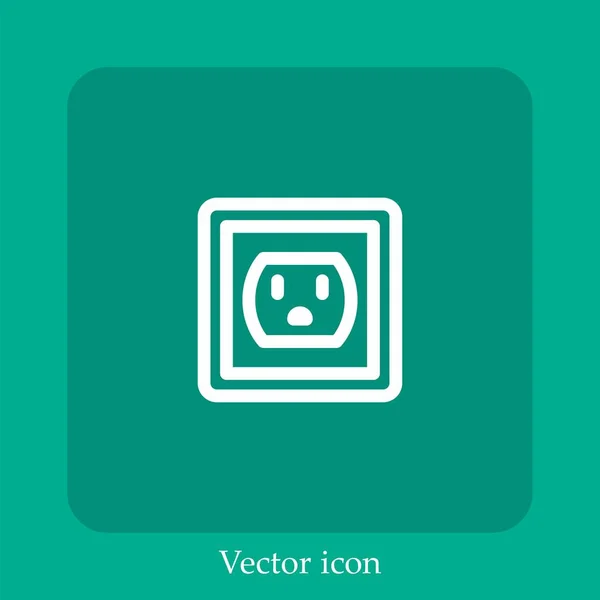 Socket Vector Icon Lineare Icon Line Mit Editierbarem Strich — Stockvektor