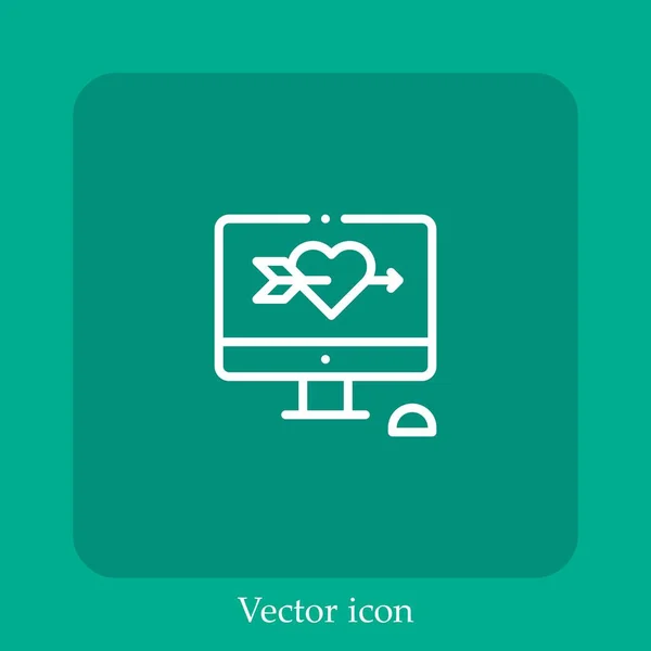 Icono Del Vector Del Tatuaje Icon Line Lineal Con Carrera — Vector de stock