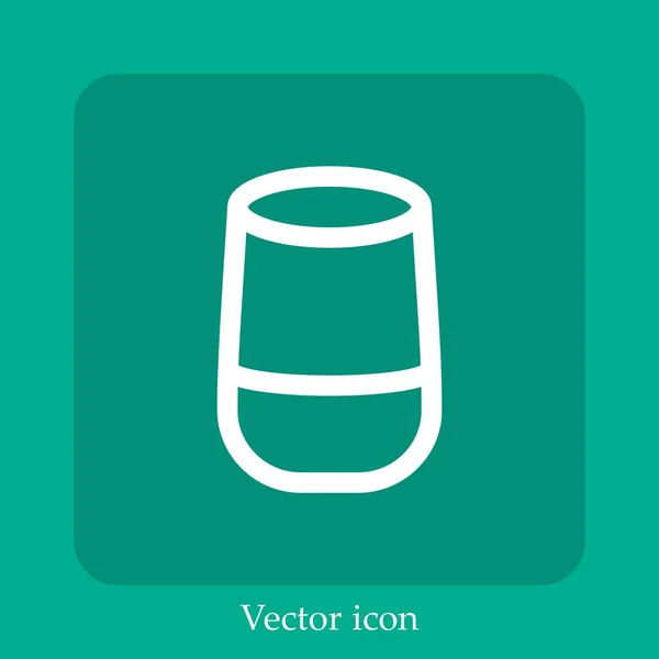 Icône Vectorielle Haut Parleur Icône Linéaire Ligne Avec Course Modifiable — Image vectorielle