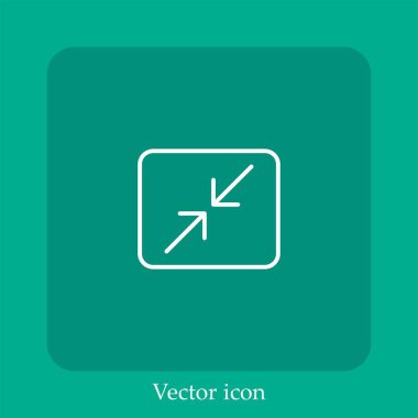 Vektör simgesi doğrusal simgesini küçült. Düzenlenebilir vuruş ile satır