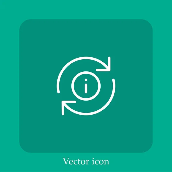 Ícone Vetor Info Linear Icon Line Com Curso Editável — Vetor de Stock