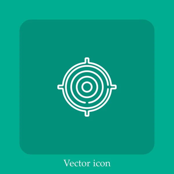 Icône Vectorielle Cible Icône Linéaire Ligne Avec Trait Modifiable — Image vectorielle