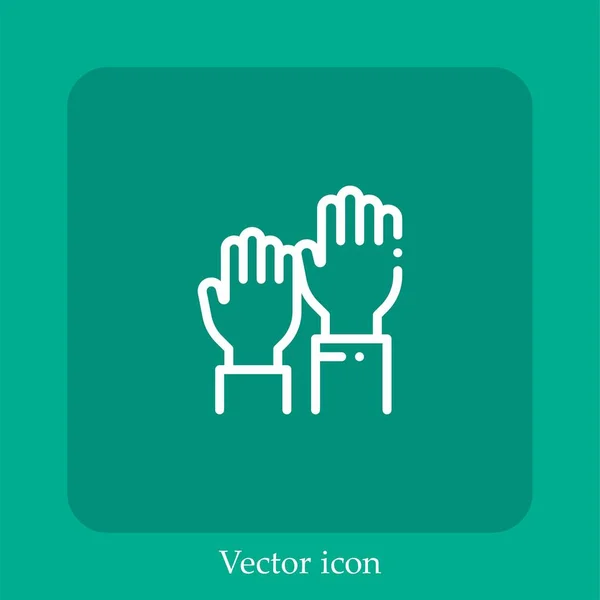 Ícone Vetorial Voluntário Linear Icon Line Com Curso Editável — Vetor de Stock