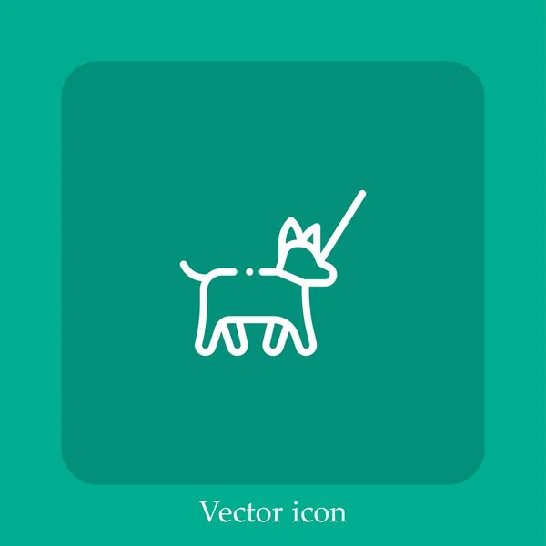 Icône Vectorielle Animale Icône Linéaire Ligne Avec Trait Modifiable — Image vectorielle