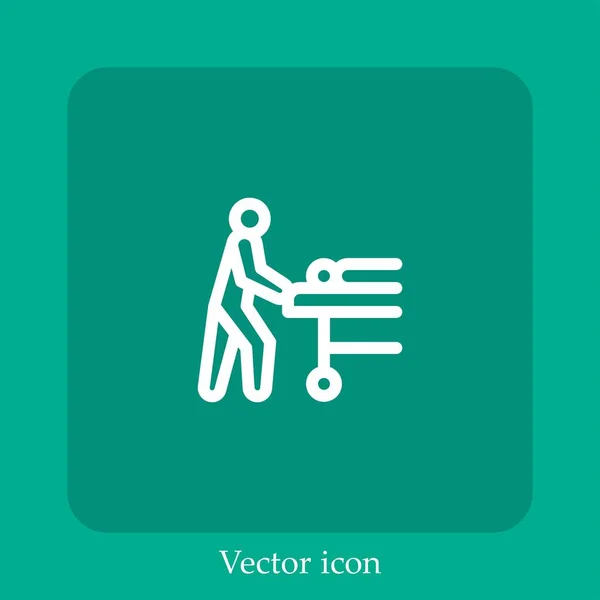 Icono Vector Salida Emergencia Icon Line Lineal Con Carrera Editable — Vector de stock