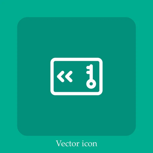 Schlüsselkarte Vektor Symbol Lineare Icon Line Mit Editierbarem Strich — Stockvektor