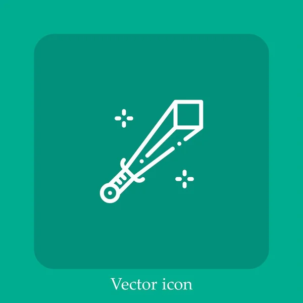 Sword Vector Icon Linear Icon Line Editable Stroke — Stock Vector