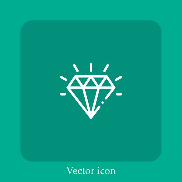 Diamant Vektor Symbol Lineare Icon Line Mit Editierbarem Strich — Stockvektor