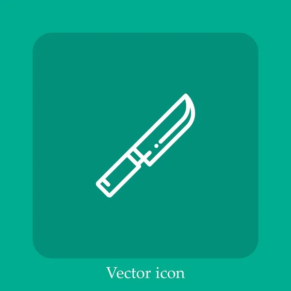 Icona Vettoriale Coltello Icon Line Lineare Con Colpo Modificabile — Vettoriale Stock