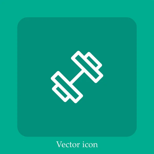 Ícone Vetor Dumbbell Linear Icon Line Com Curso Editável — Vetor de Stock