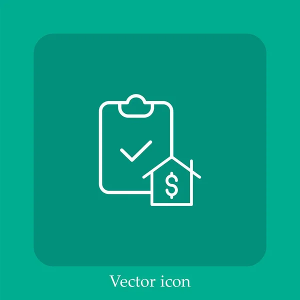 Préstamo Icono Vectorial Icon Line Lineal Con Carrera Editable — Vector de stock