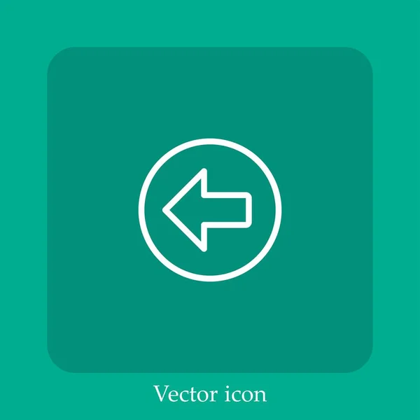 Ícone Vetorial Anterior Linear Icon Line Com Curso Editável — Vetor de Stock