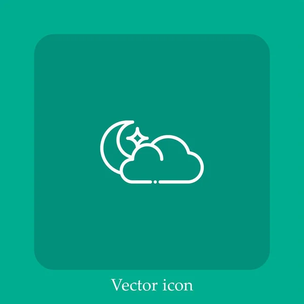 Wolkiges Vektorsymbol Lineare Icon Line Mit Editierbarem Strich — Stockvektor