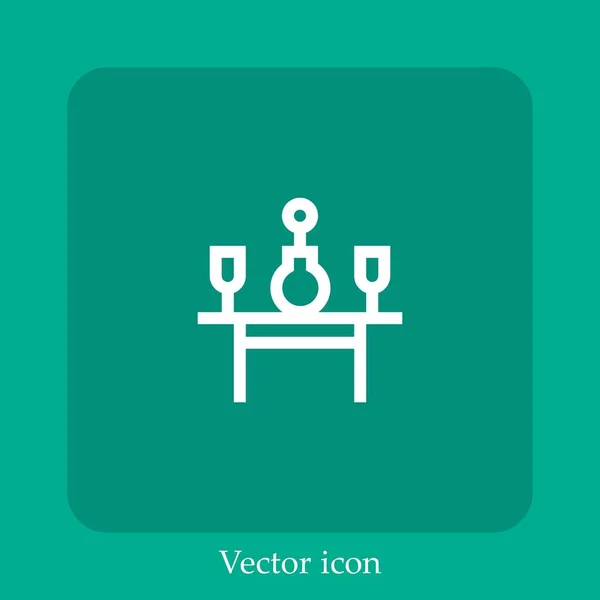 Couchtisch Vektor Symbol Lineare Icon Line Mit Editierbarem Strich — Stockvektor