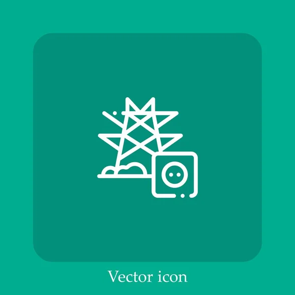 Elektrizitätsvektorsymbol Linear Icon Line Mit Editierbarem Strich — Stockvektor