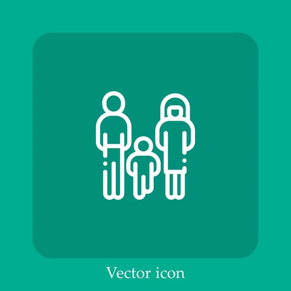 Family Vector Icon Linear Icon Line Editable Stroke — Stock Vector