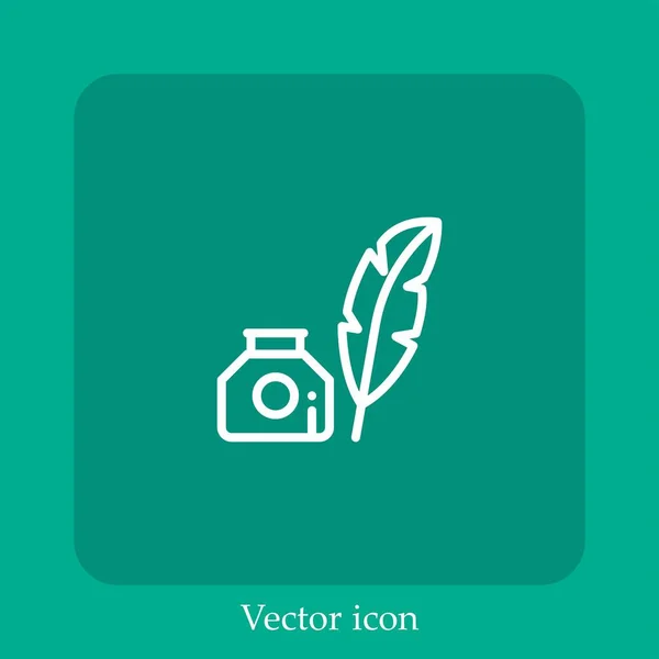 Federstift Vektor Symbol Lineare Icon Line Mit Editierbarem Strich — Stockvektor