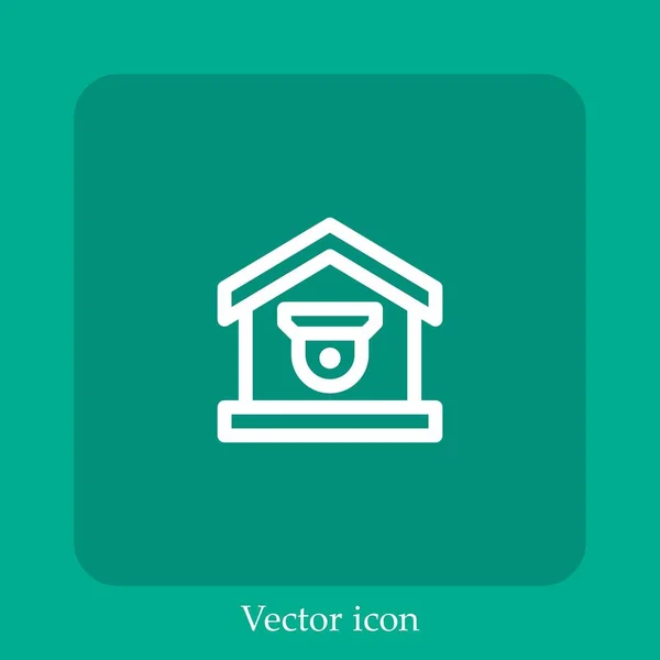 Home Ícone Vetor Segurança Linear Icon Line Com Curso Editável — Vetor de Stock