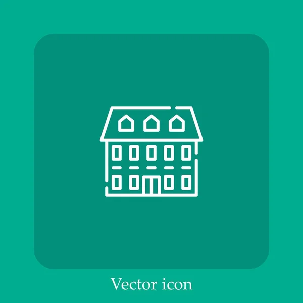 Ícone Vetor Home Aposentadoria Linear Icon Line Com Curso Editável — Vetor de Stock