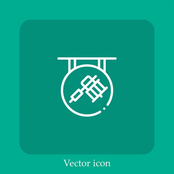 Ícone Vetor Sinal Linear Icon Line Com Curso Editável — Vetor de Stock