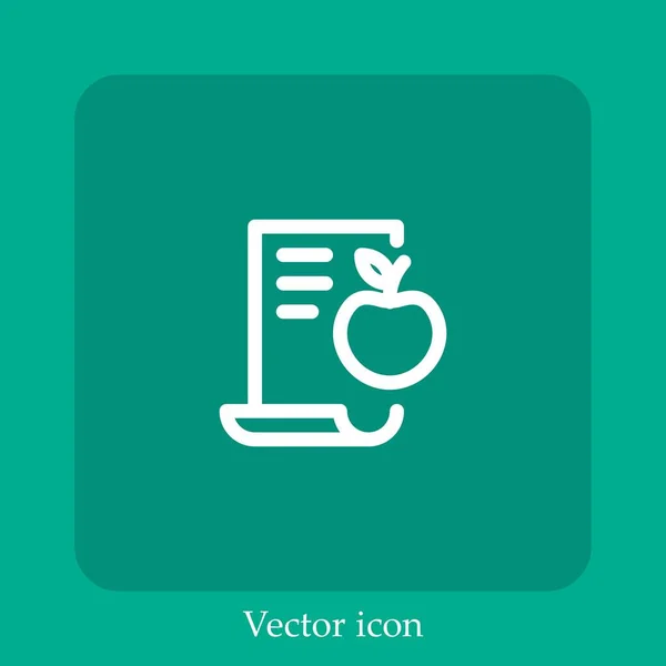 Icône Vectorielle Régime Icône Linéaire Ligne Avec Course Modifiable — Image vectorielle
