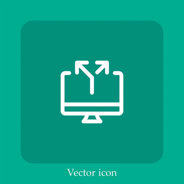 Разделение Вектора Значок Linear Icon Line Редактируемым Штрихом — стоковый вектор