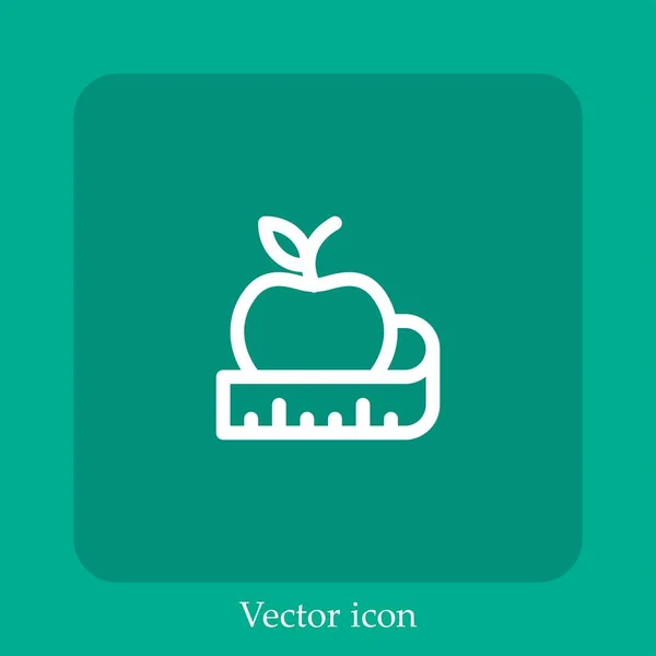 Ikon Vektor Diet Linear Icon Line Dengan Coretan Yang Dapat - Stok Vektor