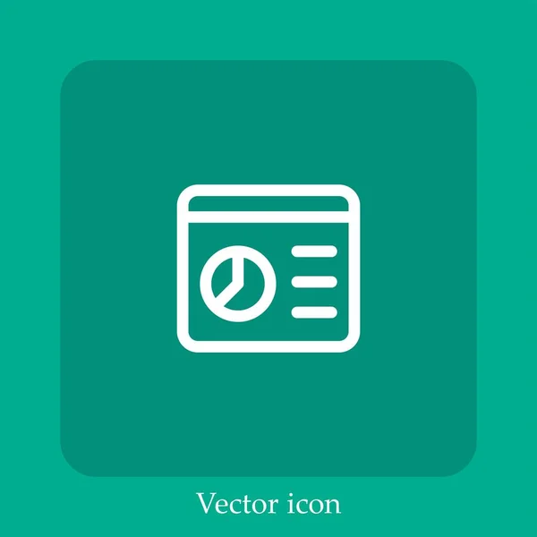 Icône Vectorielle Seo Web Icône Linéaire Ligne Avec Course Modifiable — Image vectorielle