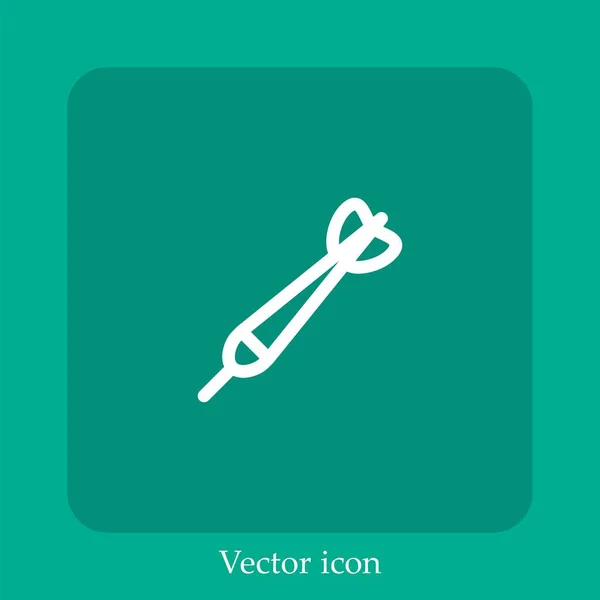 Ícone Vetor Dardo Linear Icon Line Com Curso Editável — Vetor de Stock