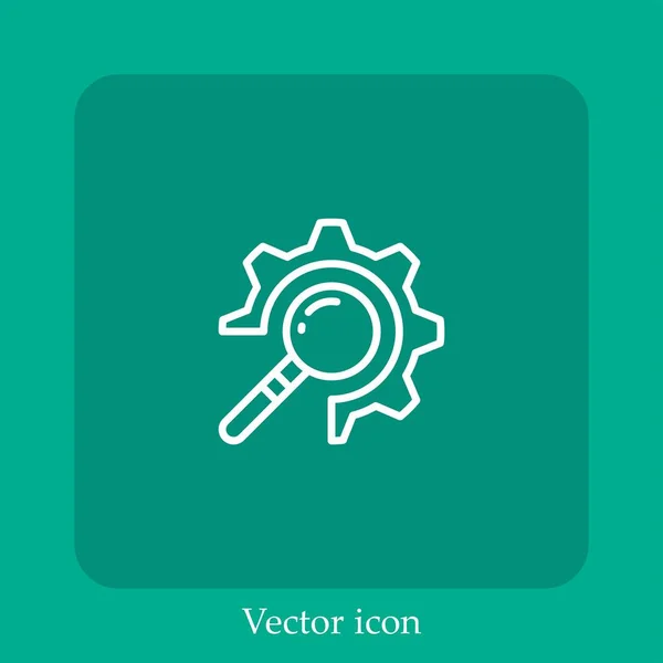 Ícone Vetor Pesquisa Linear Icon Line Com Curso Editável — Vetor de Stock