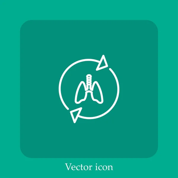 Ícone Vetor Pulmões Linear Icon Line Com Curso Editável — Vetor de Stock