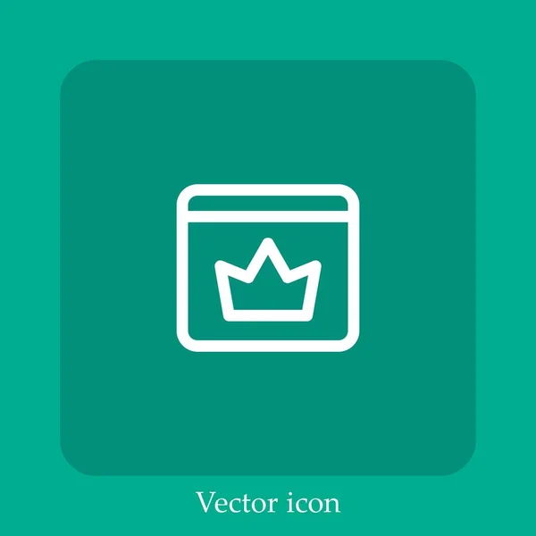 Crown Vector Icon Linear Icon Line Editable Stroke — Stock Vector