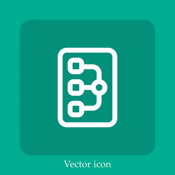 Icône Vectorielle Document Icône Linéaire Ligne Avec Trait Modifiable — Image vectorielle