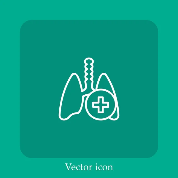 Lungen Vektor Symbol Linear Icon Line Mit Editierbarem Strich — Stockvektor