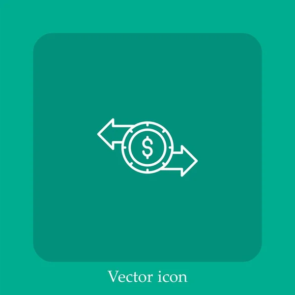 Icono Vector Inversión Icon Line Lineal Con Carrera Editable — Vector de stock